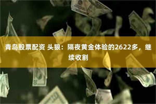 青岛股票配资 头狼：隔夜黄金体验的2622多，继续收割