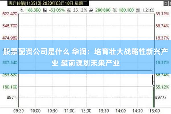 股票配资公司是什么 华润：培育壮大战略性新兴产业 超前谋划未来产业