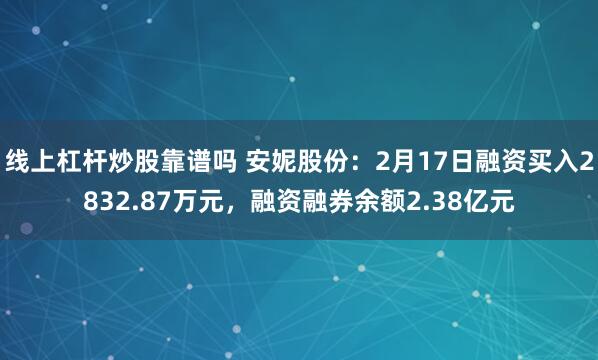 线上杠杆炒股靠谱吗 安妮股份：2月17日融资买入2832.87万元，融资融券余额2.38亿元