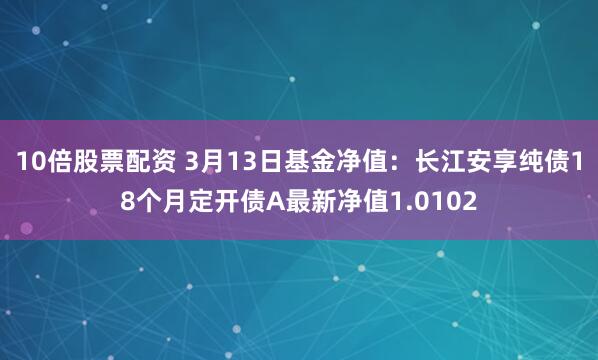 10倍股票配资 3月13日基金净值：长江安享纯债18个月定开债A最新净值1.0102